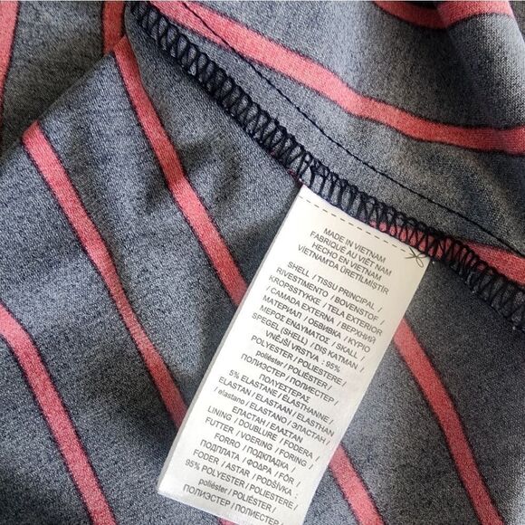 Ralph Lauren Red and Blue Ruched Faux Wrap Dress V-Neck - Picture 11 of 11